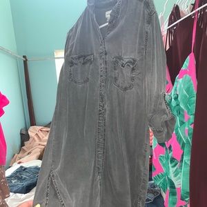 Dark green/grey high-low dress.